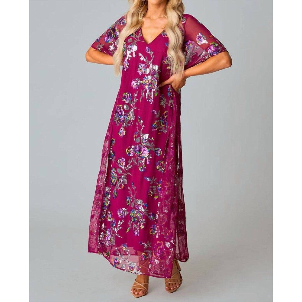NWT Buddy Love Atlas Sequin Caftan Maxi Dress Small